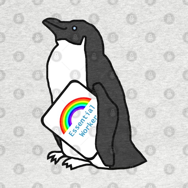 Penguin Brings Essential Worker a Rainbow by ellenhenryart